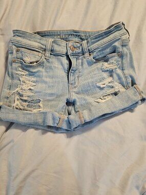American Eagle Next Level Stretch Distressed Denim Shorts - Women's Size 4